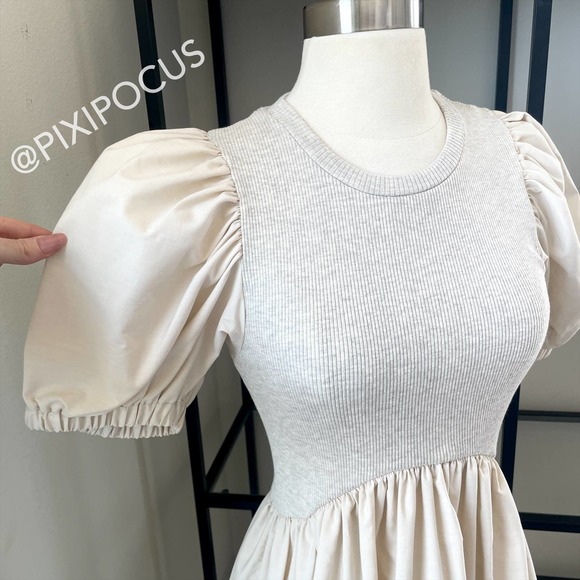 Zara Dresses Zara Combination Knit Polin Voluminous Midi Dress Poshmark